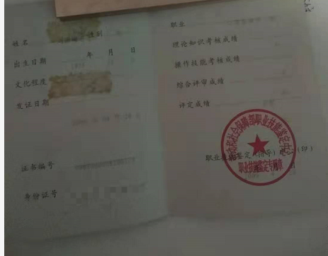 咨询师刘丽梅的职业证书
